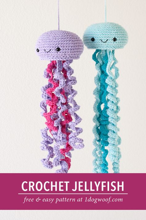 Selling Crochet Items, Diy Laine, Crochet Jellyfish, Crocheted Jellyfish, Popular Crochet, Crochet Octopus, Crochet Animal Patterns, Crochet Diy, Easy Crochet Patterns