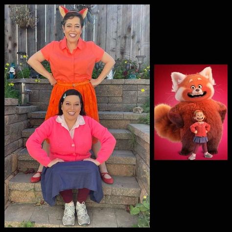 Turning Red Costume Diy, Turning Red Cosplay, Turning Red Costume, Turning Red Disneybound, Turning Red Robaire And Mei, Turning Red Miriam And Mei, Fox Outfit, Mei Lee, Disney Doodles