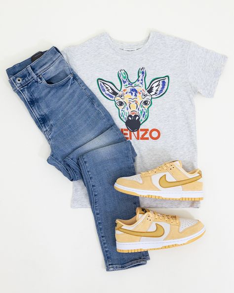 Gold Dunks Outfit, Dunk Outfit, Dunks Outfit, Suede Outfit, Gold Outfit, Dope Fits, Nike Dunk Low, Outfit Goals, Nike Dunks