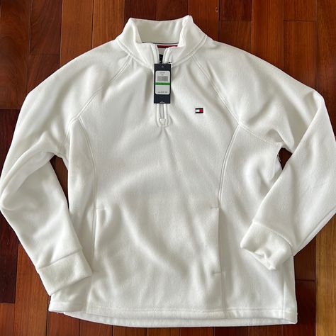 Tommy Hilfiger Ladies White 1/4 Zip Fleece Nwt Fast Shipper! Smoke And Pet Free Home Tommy Hilfiger Jacket Women, Tommy Clothes, Tommy Hilfiger Hoodie, Tommy Hilfiger Long Sleeve, Cowl Neck Sweatshirt, Tommy Hilfiger Logo, Tommy Hilfiger Jackets, Tommy Hilfiger Sweater, Tommy Hilfiger Tops