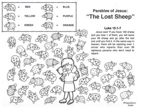 The Parable of the Lost Sheep The Lost Sheep Parable Craft, Parable Of The Lost Sheep Craft, The Lost Sheep Craft, Parable Of The Lost Sheep Activities, The Lost Sheep Craft Sunday School, The Lost Sheep Activities, Lost Sheep Activity, The Parable Of The Lost Sheep, Sheep Activity