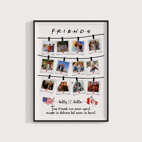 Friends Photo Collage, Frames Ideas, Best Fiends, Long Distance Friendship Gifts, Photos Bff, Collage Foto, Ideas Regalos, Distance Friendship, Friendship Day Gifts