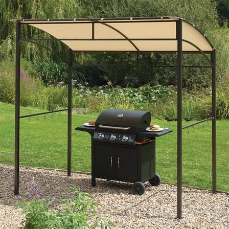 OR something light like this Gablemere BBQ Gazebo ?? Bbq Canopy, Bbq Shed, Bbq Gazebo, Outdoor Grill Station, Cheap Pergola, Pergola Swing, Pergola Lighting, Gazebo Wedding, Gazebo Canopy