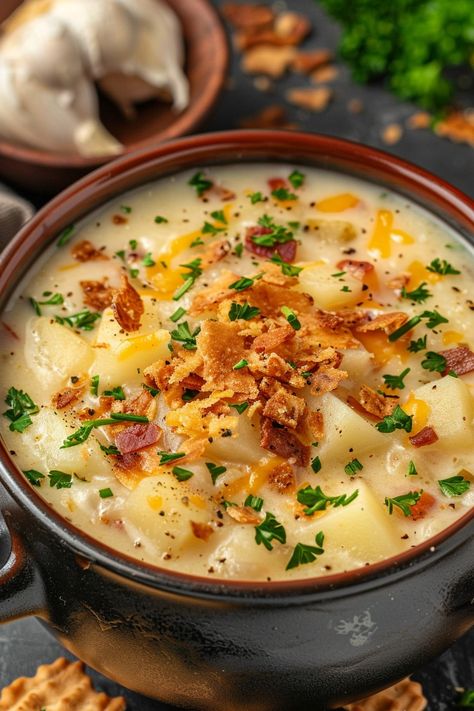 Hearty Homestyle Crock Pot Potato Soup | Slow Cooker Hearty Soup, Thick Crockpot Soups, Whole 30 Potato Soup Crock Pot, Slower Cooker Potato Soup, Easy Crock Pot Potato Soup With Real Potatoes, Cottage Cheese Potato Soup, Creamy Soup Recipes Crock Pots, Kielbasa And Potato Soup, Crock Pot Potatoes Soup