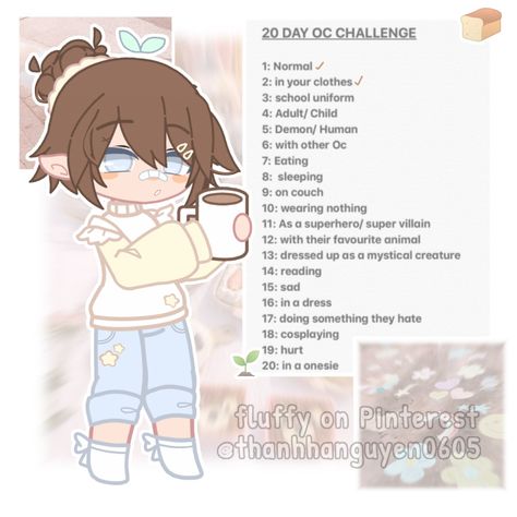 Gacha Outfit Challenge, Girly Gacha Club Outfits, 100 Day Oc Challenge, Gacha Life Oc Challenge, Oc Challenge Gacha Club, Gacha Oc Challenge, Draw Your Oc In This Outfit Challenge, Draw You Oc Challenge, 20 Day Oc Challenge