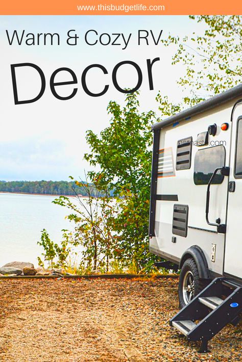 Here are 5 RV decorating ideas to help you add some warm and cozy to your small space camper! These RV decor ideas and hacks are easy to implement and super budget friendly. RV living decor is a must have to make sure you and your family make yourselves right at home even on the road! #rvliving #rvdecor #smallcamperhack #camperinterior Trailer Outdoor Decor, How To Decorate A Camper, Rustic Rv Decorating Ideas, Outdoor Rv Patio Ideas, Rv Decorating Ideas Bedroom, Travel Trailer Decorating Ideas, Motorhome Interior Ideas, Rv Decor Ideas, Camper Must Haves