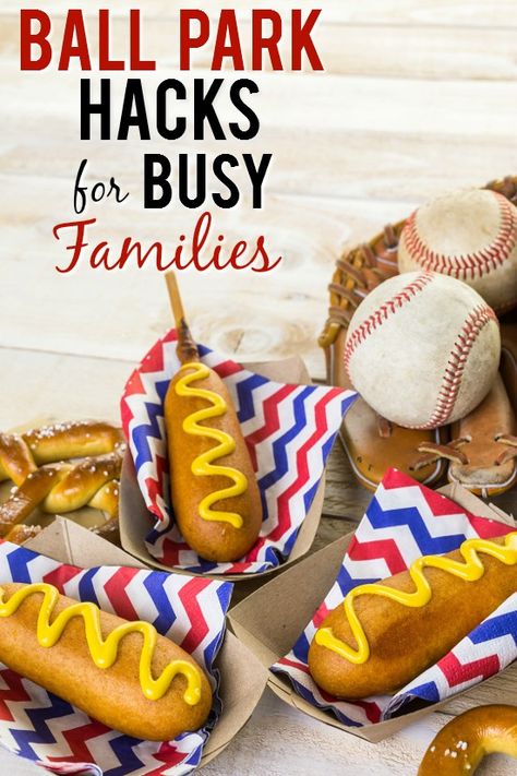 10 Ball Park Hacks for Busy Families: Baseball season can make busy schedules a little crazier.  Use these 10 Ball Park Hacks for busy families to make it a little easier and less stressful for everyone! Ball Park Hacks for Busy Families It's that time of year again, where you might feel like you spend more time at the ballpark than you do your own home. It seems as though many families enjoy making summer memories at the ball park, but it is no secret how stressful the packing up to go and leav Ballpark Snack Ideas, Ball Park Dinners On The Go, Travel Ball Food Ideas, Ball Park Food Ideas, Baseball Park Food, Ballpark Food Ideas, Ball Park Food, Ballpark Snacks, Ballpark Food