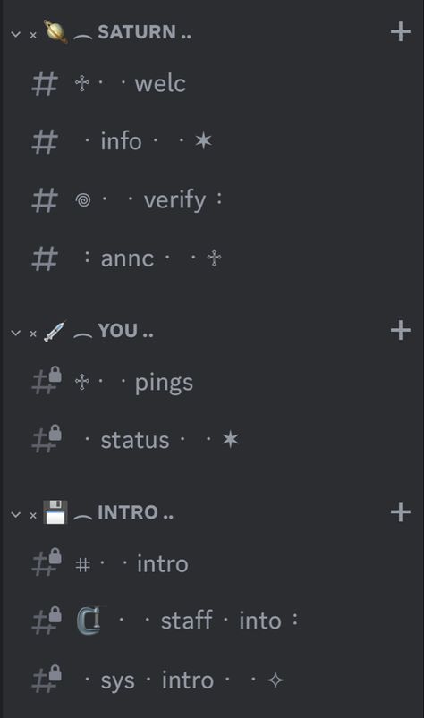 Discord Channel Layouts, Discord Channel Ideas, Discord Server Role Ideas, Discord Server Layout, Discord Server Roles Ideas, Server Pfp, Discord Theme, Discord Themes, Server Ideas