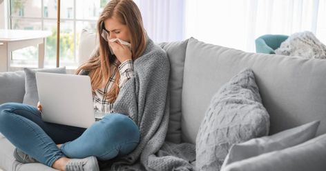 Here's how to call out sick from work via text and email. Woman Working On Laptop, Im Not Feeling Well, Working On Laptop, Not Feeling Well, Sick Leave, Feeling Well, Email Template, Return To Work, Working Woman