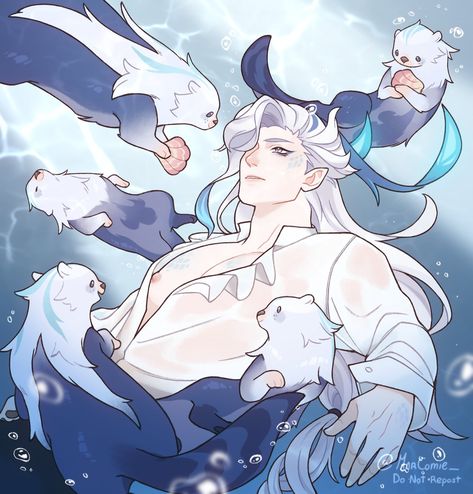 MarComie🍁 on X: "Family reunion 🌊🦦 #Genshinlmpact #neuvillette https://t.co/iPzIEcqMTI" / X 19 Days Characters, White Hair, Family Reunion, Otters, No. 2, Anime Boy, Anime Guys, Favorite Character, Art Reference