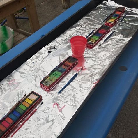 Tinfoil Painting, Number Tuff Tray, Eyfs Mark Making, Number Formation Activities, Colour Monster, Eyfs Ideas, Space Week, Number Formation, Continuous Provision