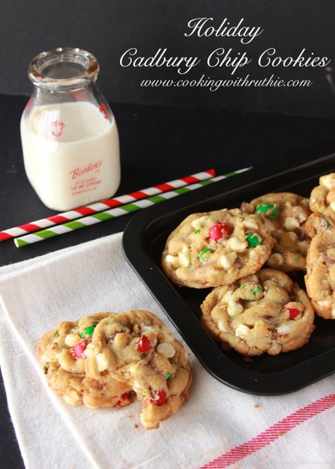 Holiday Cadbury Chip Cookies are exactly the cookie your family has been wanting for! The fun part about these cookies is you can switch up the variety of Cadbury Eggs according the holiday. I make these in the spring with the pastel variety too. || cookingwithruthie.com #holidayrecipes #cookierecipe #holidaycookies Cadbury Cookies, Xmas Foods, To All My Friends, Favorite Cookie Recipe, Cookie Pops, Holiday Recipes Christmas, Xmas Food, Classic Cookies, Diy Life