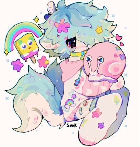 Cutecore Art Reference, Pastel Fursona, Fursona Ideas Art, Kawaii Fursona, Cute Fursona Art, Chibi Fursona, Cutesy Art Style, Cute Fursona, Stuffed Animal Drawing