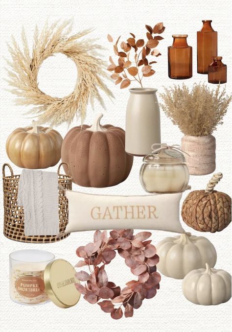 Brown And White Fall Decor, Cotton Fall Decor, Neutral Fall Wreath Ideas, Fall Neutral Home Decor, Fall Decor Ideas For The Home Neutral, Fall Home Decor Neutral, Neutral Pumpkin Decor, Neutral Fall Decor Kitchen, Neutral Fall Decor Ideas For The Home