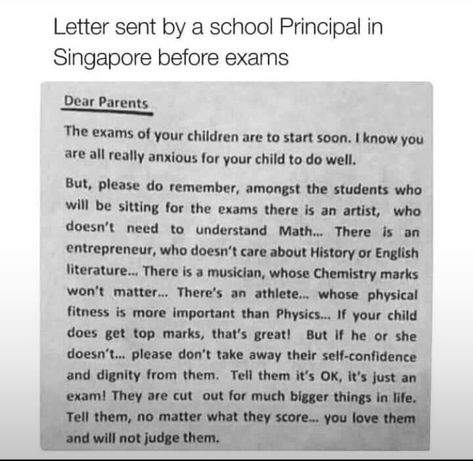 Its Okay To Fail, Fail In Exam, Okay Bye, Top Marks, Dear Parents, School Principal, Teen Life, English Literature, Reason Why