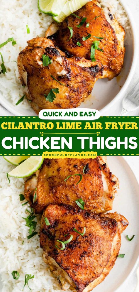 Cilantro Lime Air Fryer Chicken Thighs Air Fryer Cilantro Lime Chicken, Chicken Marinades For Air Fryer, Healthy Dinner Recipes For Family Air Fryer, Chicken Thigh Marinade For Air Fryer, Chicken Thigh Air Fryer, Airfryer Chicken Thighs, Air Fried Chicken Thighs, Chicken Thighs Air Fryer, Quick Chicken Marinade