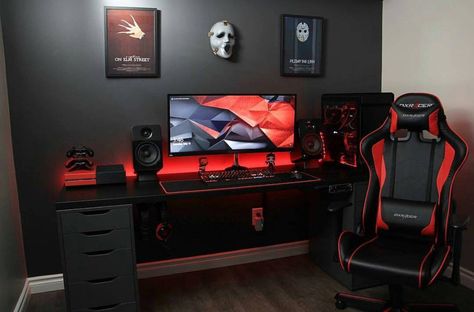 Gamer Bedroom, Small Game Rooms, Best Gaming Setup, Gaming Desk Setup, Computer Gaming Room, Dragon Nest, Video Game Room Design, Future Room, Desktop Setup