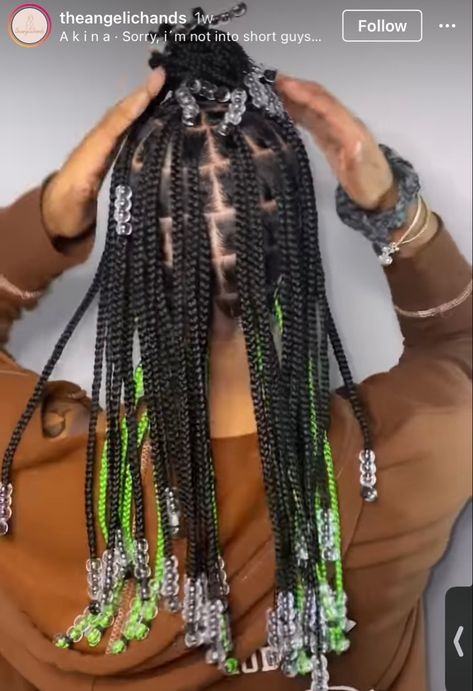 Peekaboo Braids, Knotless Braids With Beads, Nice Hairstyles, Hairstyle Inspo, Birthday Hair, Short Braids, Braids With Beads, Braid Ideas, Knotless Braids