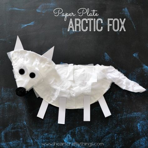 Arctic Fox Craft, Kids Crafts Letters, Fox Craft, Arctic Animals Crafts, Winter Animal Crafts, Easy Winter Crafts, Polar Bear Craft, Fox Crafts, Fox Kids