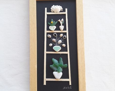 Artistic Painting Made With Pebbles and Sea Glass - Etsy UK Artistic Painting, Sea Glass, Unique Jewellery, Handmade Gift, Etsy Uk, Glass, Handmade Gifts, Unique Jewelry, Gifts