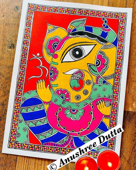 Anushree’s Artworks on Instagram: “Let’s welcome this new year with the blessings of Lord Ganesha and hope that we overcome our fears, work harder towards our goals and stay…” Gond Painting, Kalamkari Painting, Madhubani Art, Ganesha Painting, Madhubani Painting, Work Harder, Folk Art Painting, Lord Ganesha, Ganesha