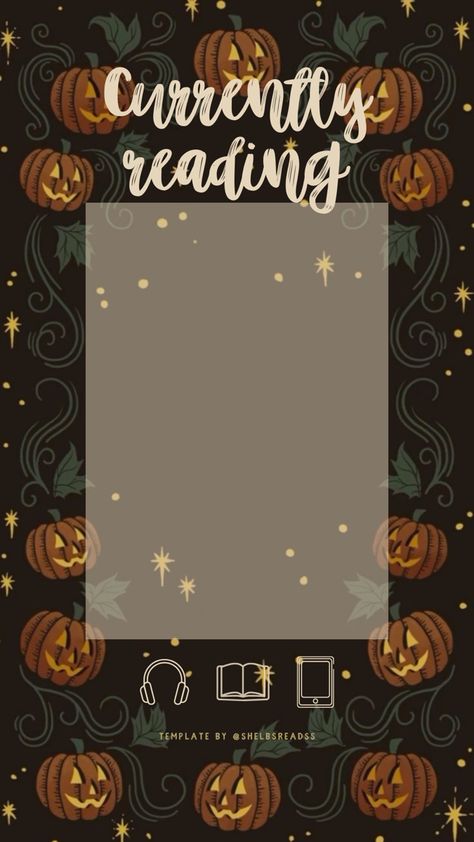 Cute october/pumpkin currently reading template for instagram October Reading Tracker, October Reading Challenge, Bookstagram Graphics, Audiobook Template, Currently Reading Instagram Story, September Reads Template, October Reads Template, Booksta Templates, Booktok Ideas