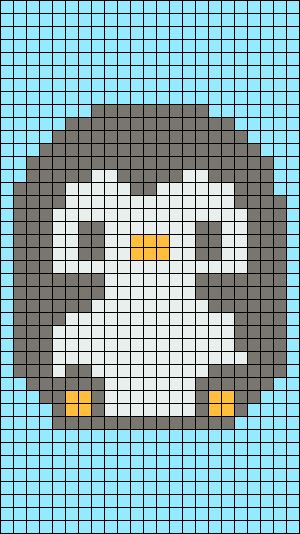 Alpha pattern #138264 | BraceletBook Penguin Grid Pattern, Adorable Pixel Art, Kawaii Pixel Art Grid 32x32, Penguin Perler Bead Patterns, Penguin Alpha Pattern, Car Alpha Pattern, Penguin Pixel Art, Pixel Circle, 32x32 Pixel Art Grid