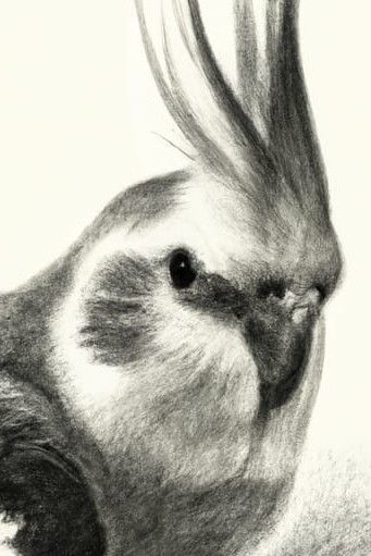 Cockatiel bird drawing in charcoal pencil Cockatiels Drawing, Graphite Animal Drawings, Charcoal Artwork Ideas, Cockatiel Sketch, Charcoal Animal Drawings, Bird Sketch Easy, Charcoal Animals, Charcoal Art Easy, Cockatiel Drawing