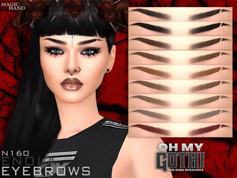 The Sims Resource - Oh My Goth! - Enola Eyebrows N160 Goth Eyebrows, Sims 4 Cc Goth, Eyebrow Slits, Mods Sims 4, Sims 4 Hair Male, Sims 4 Cc Eyes, Die Sims 4, Sims 4 Black Hair, The Sims 4 Skin