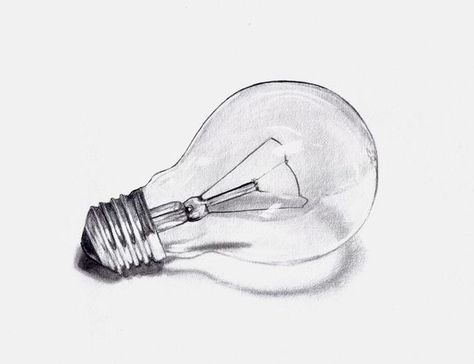 Teenage Drawings, Light Bulb Drawing, Pencil Drawing Ideas, Light Bulb Art, Pen Art Drawings, Black And White Art Drawing, Charcoal Drawings, Object Drawing, Kids Art Class