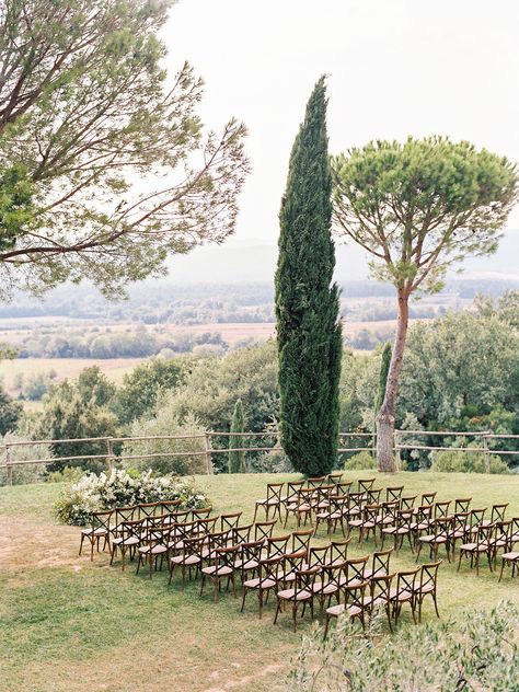 This couple shares their wedding day with their Italian family. With a traditional, pastel wedding theme and the beautiful Tuscany sunset their day was one to remember. #Wedding #Inspiration #Ideas #Beautiful #Tuscany #Italy #Italian #WeddingIdeas #Pastels | Martha Stewart Weddings - This Couple's Tuscan Wedding Was Set Against Endless Rows of Cypress Trees Wedding Getaway Car, Pastel Wedding Theme, Daytime Wedding, Tuscan Wedding, Destination Wedding Planning, Cypress Trees, Martha Stewart Weddings, Pastel Wedding, Tuscany Wedding