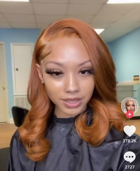 Hair Colors For Light Skin Tones Black Women, Ginger Hair Black Women Side Part, Copper Brown Hair Black Women Dark Skin, Ginger Middle Part Wig, Honey Orange Hair, Copper Blonde Hair Black Women, Ginger Hair Black Women Wig, Cooper Hair Color Black Women, Red Hair On Light Skin