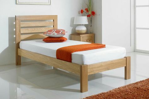 Mesa Living, Solid Oak Bedroom Furniture, Solid Oak Beds, Simple Bed Designs, Oak Bed Frame, Oak Bed, Wood Bed Design, Oak Bedroom Furniture, Wooden Bed Design