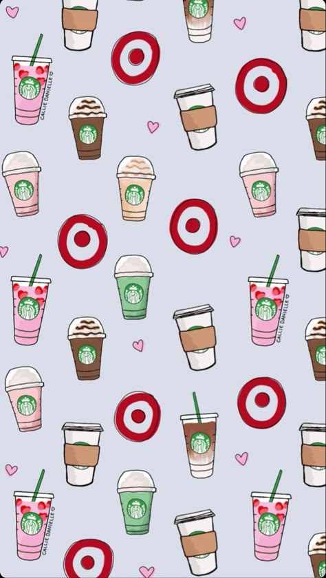 Target Preppy, Callie Danielle, Preppy Backgrounds, Starbucks Wallpaper, Images For Wallpaper, Cute Food Wallpaper, Cute Home Screen, Wallpaper Preppy, Iphone Wallpaper Preppy