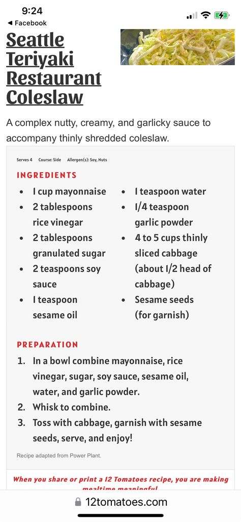 Seattle Teriyaki Coleslaw 12 Tomatoes, Seattle Terriaki Coleslaw, Teriyaki Restaurant Coleslaw, 12 Tomatoes Seattle Teriyaki Restaurant Coleslaw, Seattle Teriyaki Coleslaw, Seattle Teriyaki Restaurant Coleslaw, Teriyaki Coleslaw, Vegetables Quote, Asian Cusine