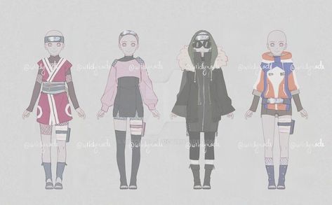 Kunoichi Outfit, Oc Bases, Oc Dress, Naruto Clothing, Ninja Outfit, Oc Reference, Naruto Oc Characters, Anime Ninja, Clothing Design Sketches