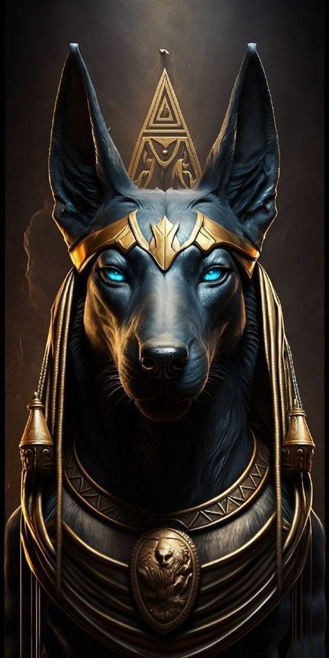 Egypt Mythology Aesthetic, Egyptian Gods Artwork, Egyptian God Wallpaper, Anubis Egyptian God Art, Egyptian God Concept Art, Anubis Aesthetic Gold, Egypt Tattoo Design, Egyptian Artwork, Egyptian Anubis