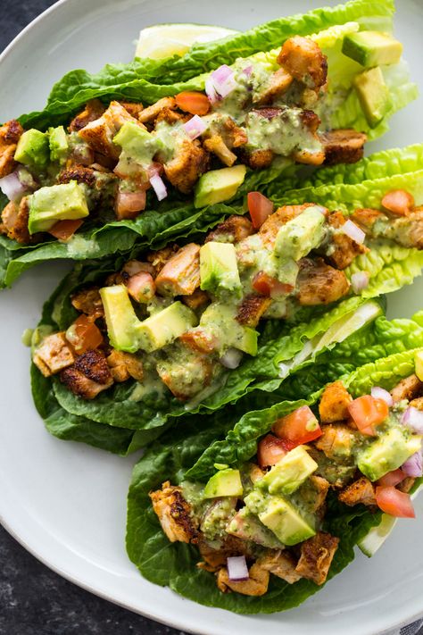 10 Easy Low Carb Lunch Options - Mad About Food Taco Night Recipes, Salat Wraps, Lettuce Wraps Healthy, Lettuce Tacos, Taco Lettuce Wraps, Low Carb Tacos, Keto Taco, Chicken Taco, Diner Recept