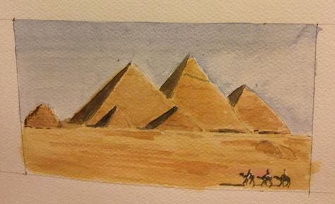 Egyptian Pyramids Drawing, Pyramids Painting, Pyramid Painting, Pyramid Drawing, Ancient Egyptian Architecture, Egyptian Architecture, Draw Reference, Giza Egypt, Complex Art