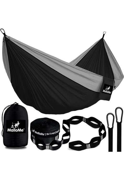 MalloMe Camping Hammock with Straps - Heavy Duty Outdoor Hammocks Portable Hammock 1 & 2 Two Person Double Hammock - Amacas Hamacas Para Adultos & Kids Backpacking Tree Hamock Hammok Hamic Small Large Relaxing In Nature, Backpacking Hammock, Gift Ideas Family, Kids Hammock, Travel Hammock, Lightweight Sleeping Bag, Summer Car, Travel Equipment, Portable Hammock