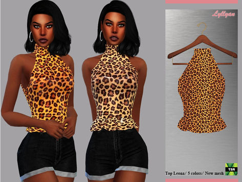 Sims 4 Cc Jungle Clothes, Sims 4 Top Cc Female, Sims 4 Cc Zebra Print, Sims 4 Cheetah Print Cc, Sims 4 Leopard Print Cc, Cheetah Print Clothes, Cheetah Clothes, Animal Print Crop Tops, Panther Shirts