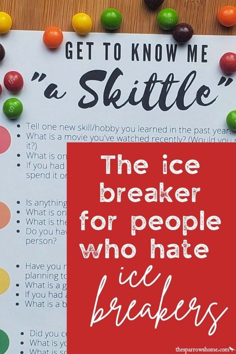 Professional Ice Breakers, M And M Ice Breaker Game, Ice Breaker Scavenger Hunt, Break The Ice Games Getting To Know, Parent Ice Breaker Games, Ice Breaker Activities For High School, Skittle Ice Breaker Game, Women’s Group Ice Breakers, Ice Breakers For Bible Study For Women