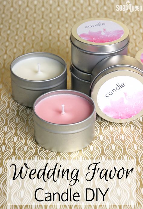 DIY Wedding Favor Candles - Soap Queen Diy Candle Favors, Diy Candle Gift, Wedding Candles Diy, Diy Candle Labels, Food Wedding Favors, Trendy Wedding Favors, Homemade Wedding Favors, Cheap Candles, Tea Wedding Favors