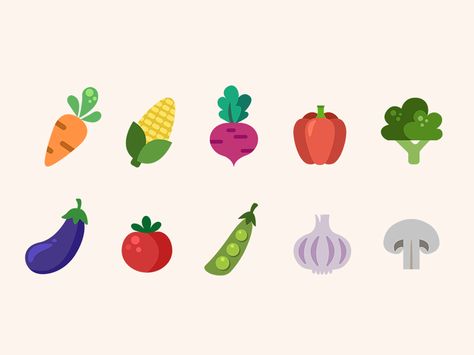 Small personal project. Enjoy the cute little vegetable icons! Vegetables Graphic Design, Vegetable Logo, Icon Illustrations, Vegetable Drawing, Icon Set Design, Vegetable Design, Vegetable Illustration, Icon Sets, Free Illustration