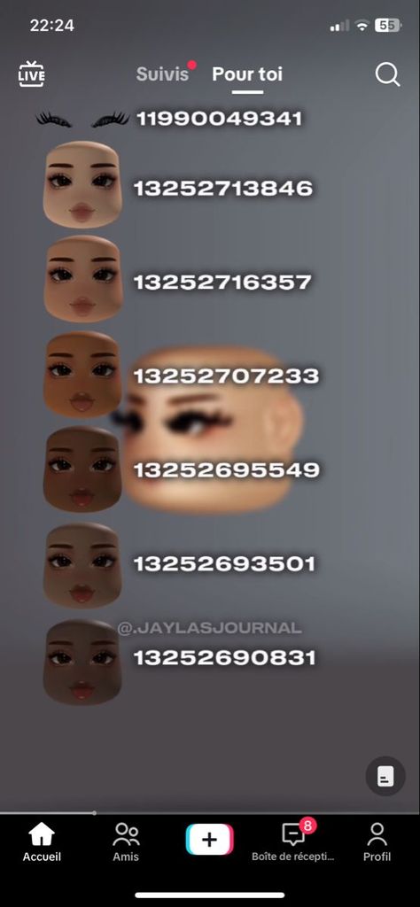 Outfit Codes Berry Ave Face, Cute Face Codes For Berry Ave, Realistic Face Codes Berry Ave, Roblox Ear Codes, Face Codes For Bloxburg, Bloxburg Faces Codes, Berry Avenue Realistic Outfit Codes, Berry Avenue Codes Nails, Roblox Bloxburg Decals