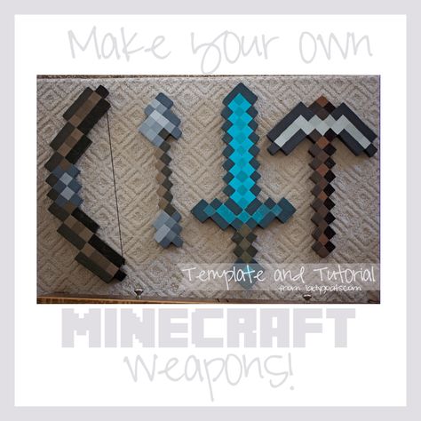 Lady Goats: Make Your Own Minecraft Weapons (Tutorial and Template) Minecraft Diy, Minecraft Bday, Minecraft Costumes, 4h Projects, Vbs 2023, Diy Minecraft, Foam Boards, Minecraft Bedroom, Minecraft Room