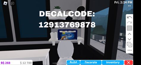 Bloxburg Bathroom Sign Decals Codes, Bathroom Sign Decals Bloxburg, Bloxburg Toilet Paper Decal, Laundry Detergent Bloxburg Codes, Bloxburg School Decal Codes Detention, Bloxburg Toilet, Bloxburg Detention Decals, Houses Mansions, Baby Decals