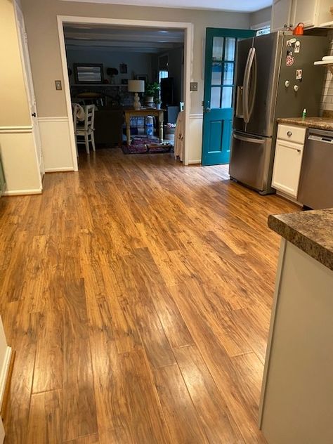 Installing the Pergo Floor...Again! - Pergo Outlast Applewood Flooring, Valley Grove Oak Pergo, Rustic Amber Chestnut Pergo, Pergo Applewood, Luxury Vinyl Plank Bathroom, Pergo Floor, Mixed Hardwood Floors, Flooring In Bathroom, Flooring On Stairs