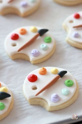 Cookies With Fondant, Art Cookies, Fondant Art, Adventure Island, Art Cakes, Fondant Recipe, Decorated Cookies Tutorial, Art Palette, Cookie Tutorials