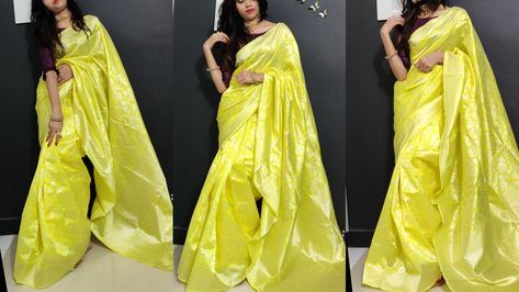 Free Pallu saree draping / New trick to set open Pallu / How to wear cotton saree in Free Pallu Open Pallu Saree Draping, Open Pallu Saree Style, Marathi Saree, Wow Skin Science, Green Tea Face, Saree Wearing, Saree Wearing Styles, Saree Draping Styles, Saree Draping